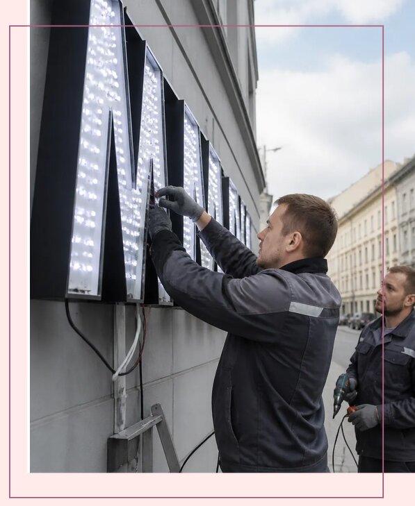 Изготовление и монтаж светодиодных LED вывесок в Карасуке